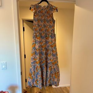 Sea Smocked Floral Dress